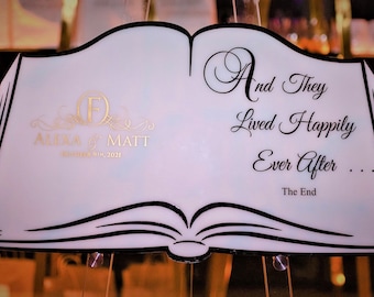 Fairytale Wedding Acrylic Book Sign: Custom Decor