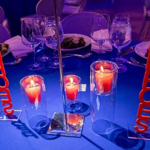 Custom Logo Table Centerpiece: Acrylic Corporate Event Decor