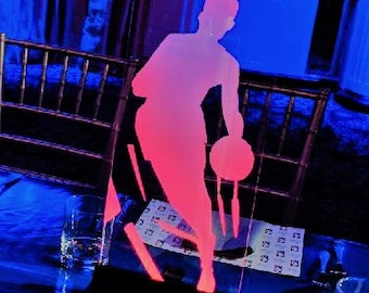 Large 24" Sports  Player | Dancer/Gymnastic  Figure Illuminated  Centerpiece  Sign - Bar/ Bat Mitzvah - Sporting- Entertainment event