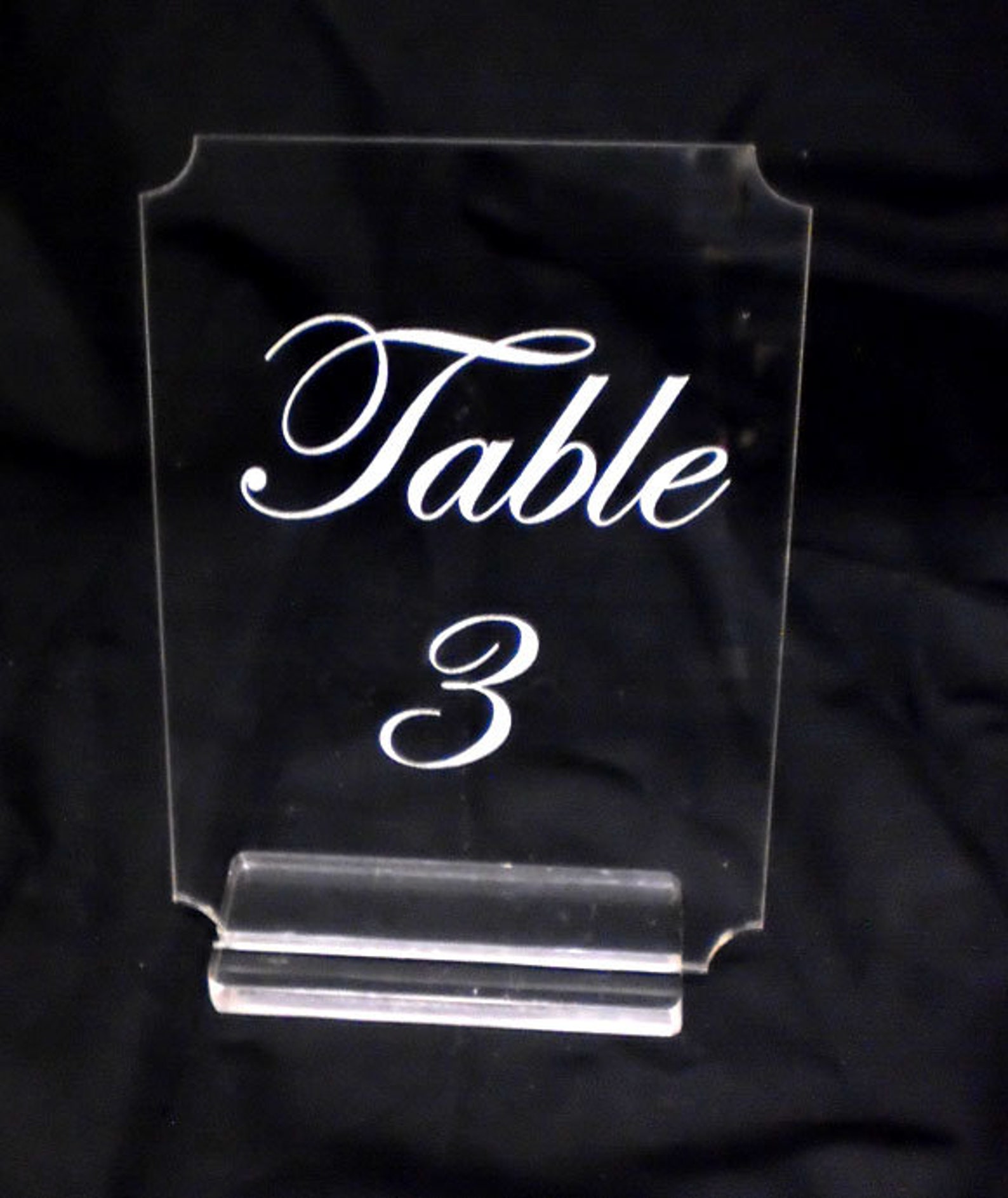 Acrylic Table Number Engraved Etched Customize to Your Etsy