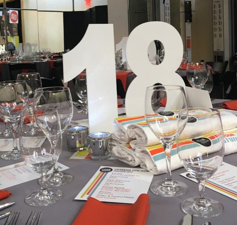 Large Acrylic Number Table Centerpiece: Custom Color & Font - Etsy