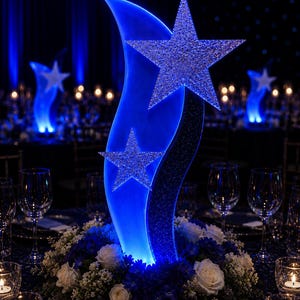 Star Centerpieces | Custom LED Acrylic Gala Decor | Awards, Hollywood & Recognition Event Centerpieces | Designed for your event