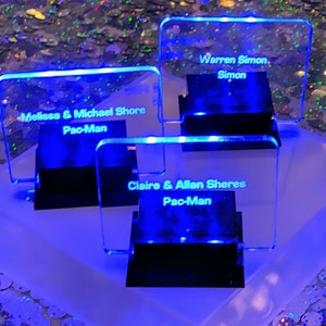 LED Place Card Illuminated engraved Bar mitzvah wedding party image 2