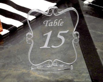 Acrylic Table Number - engraved