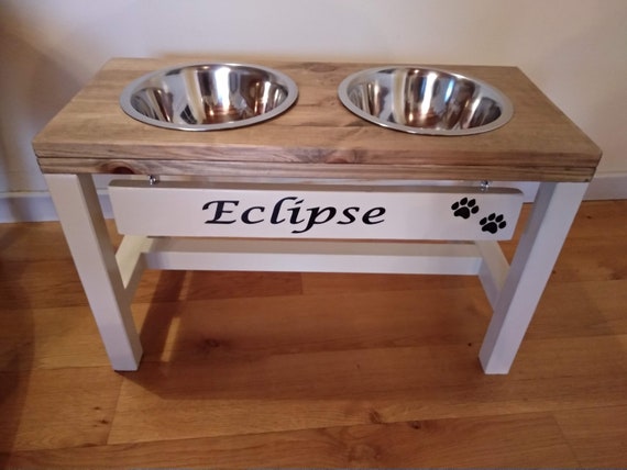 rustic elevated dog bowls