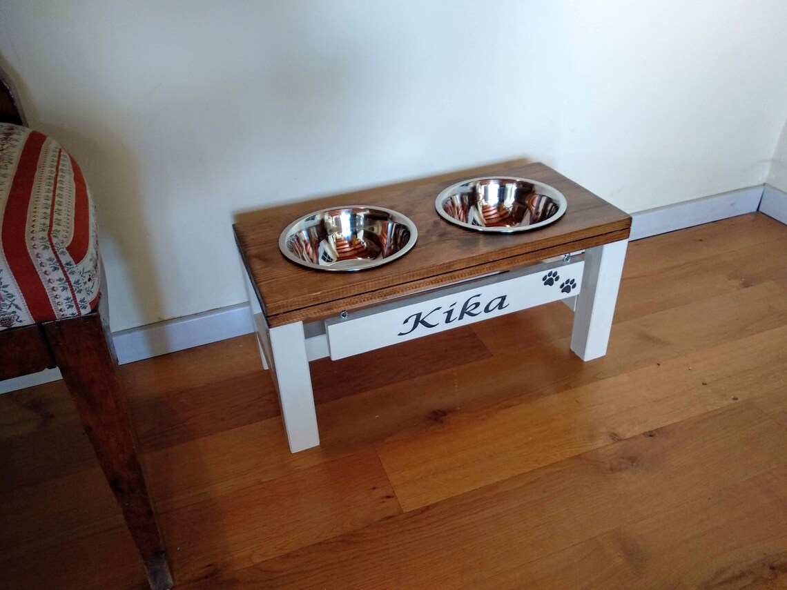 large-dog-bowl-stand-personalized-dog-bowl-stand-farmhouse-etsy