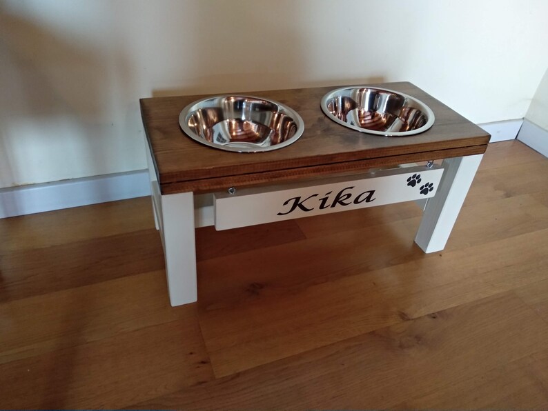 Large Dog Bowl Stand personalized Dog Bowl Stand Farmhouse Style Rustic