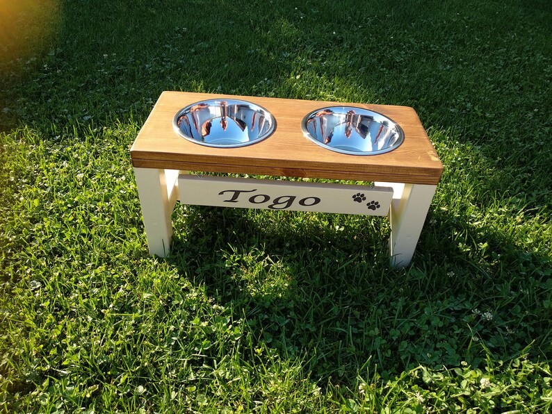 Large Dog Bowl Stand personalized Dog Bowl Stand Farmhouse Style Rustic