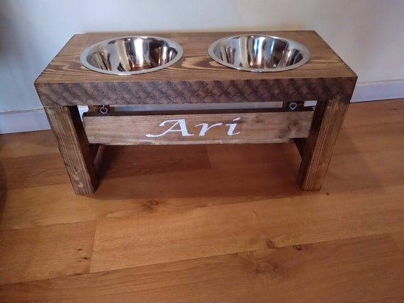 Large Dog Feeder Dog Bowl Feeder Farmhouse Style Rustic Etsy