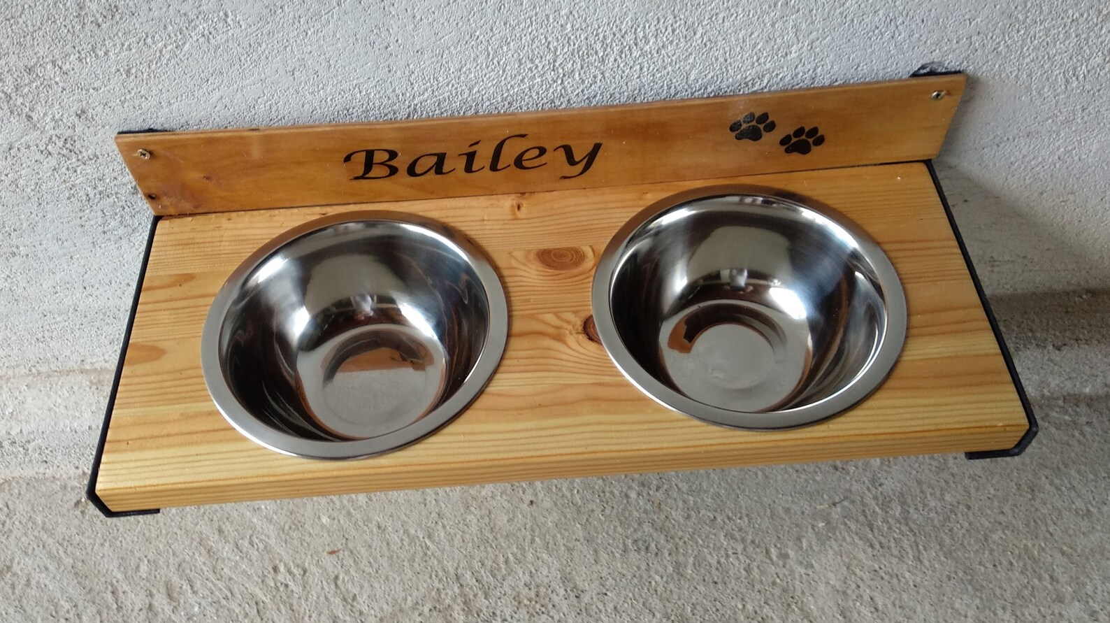 Personalized Wall Mount Dog Feeder Personalized Dog Etsy