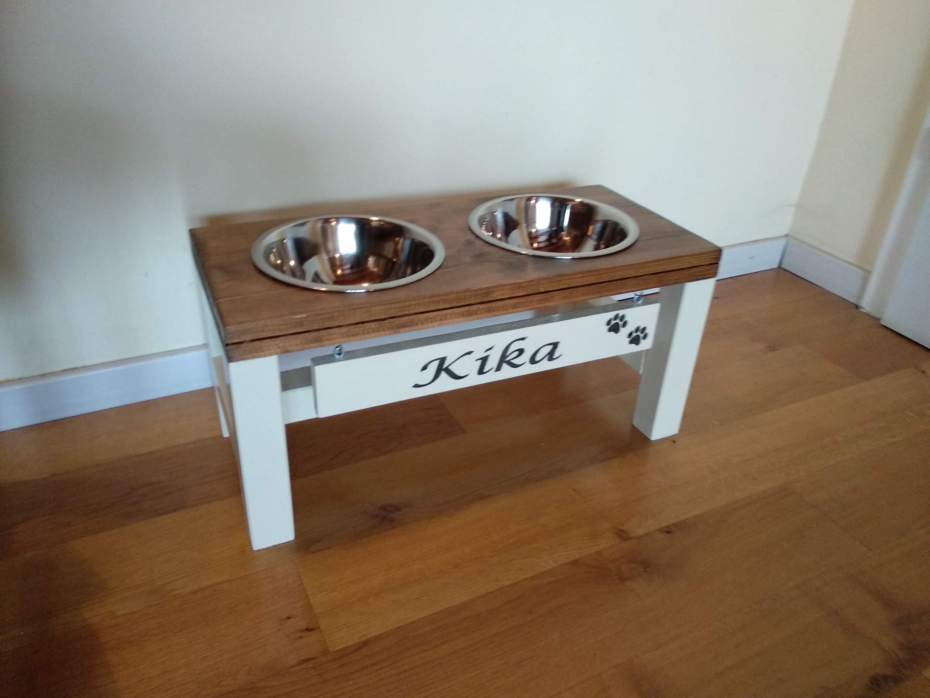 large-dog-bowl-stand-personalized-dog-bowl-stand-farmhouse-etsy