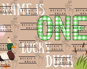 Editable One Lucky Duck Banner Mockup