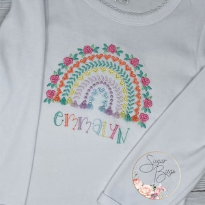 Personalized Rainbow Fringe Shirt, Embroidered Rainbow Fringe Shirt,
