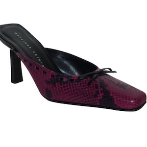 Vintage 1990's Martinez Valero Leather Python Print Mules UK 7