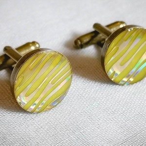 Lemon ripple cuff links