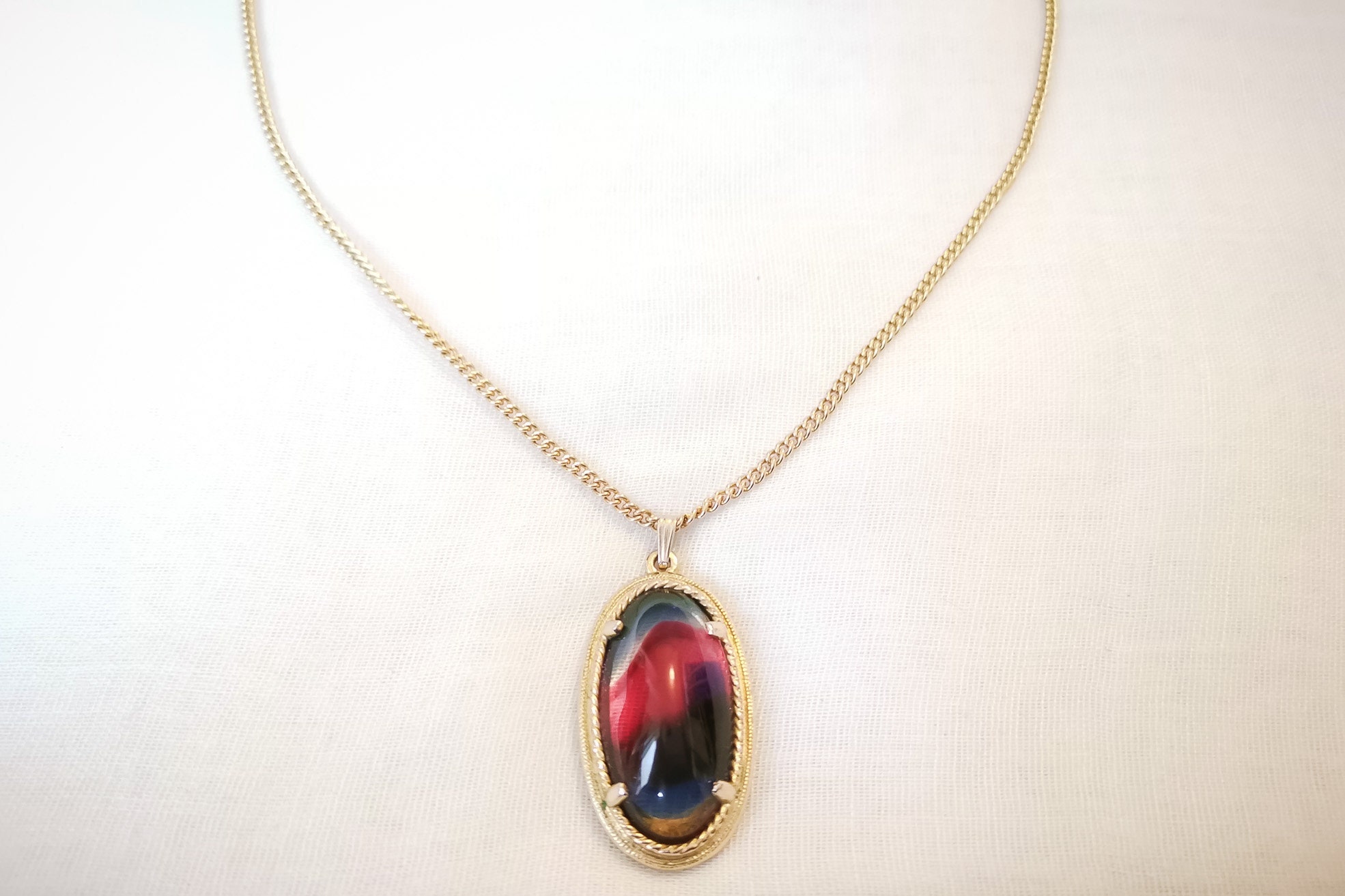 SARAH COVENTRY rainbow harmony pendant | watermelon pendant | vintage necklace