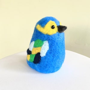 Needle felted bird cute blue bird ornament needle felt birds cute bird wool birds quail figurine woolen bird woodland animal rustic decor