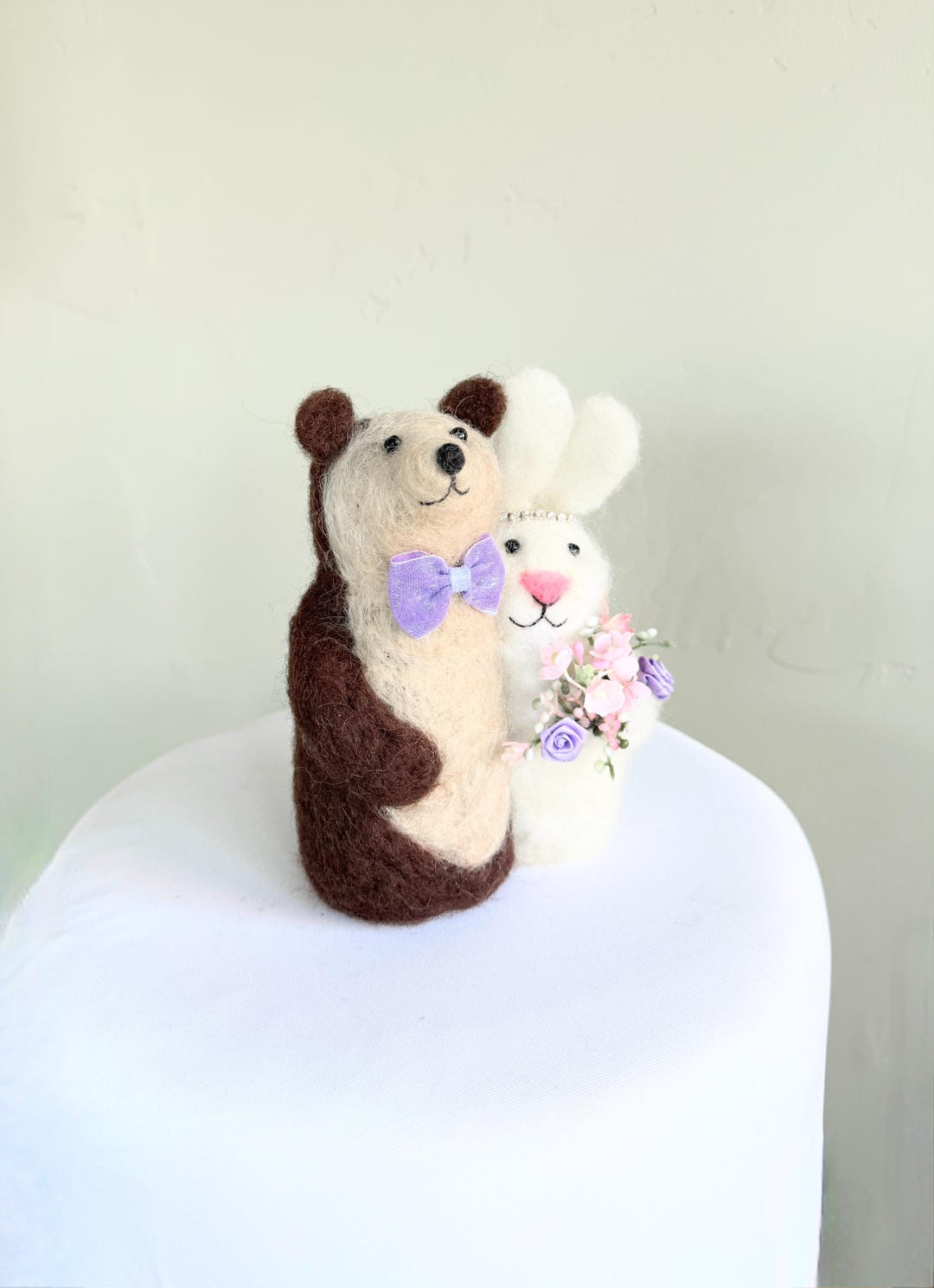 Wedding Toppers Rabbit Bear Bunny Rabbit Wedding Cake Topper Unique Bride and Groom Cute ...