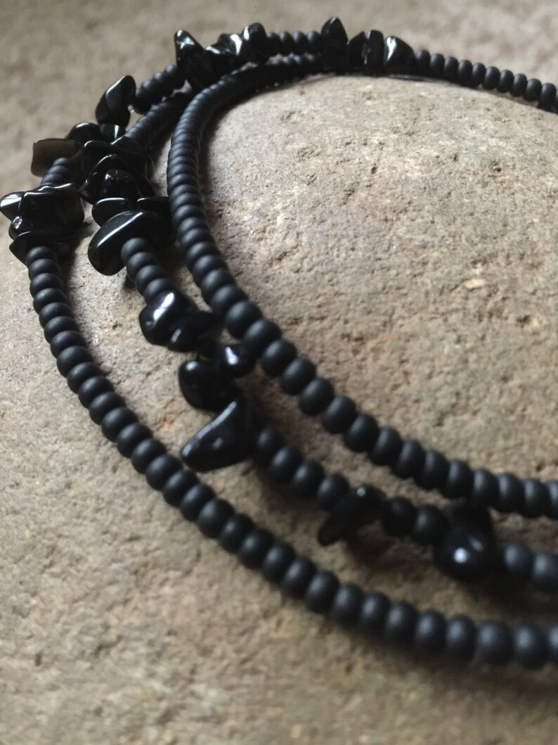 Black on Black Obsidian Waist Beads