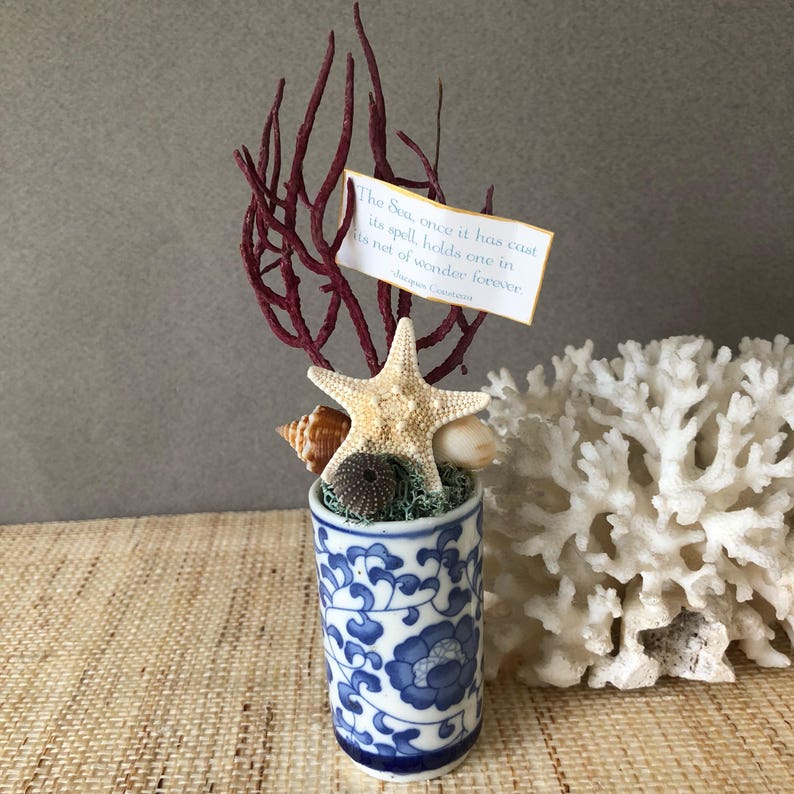 Seestern Dekor Seestern Kunst Muschel Kunst Chinoiserie Etsy