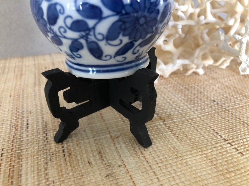 Ginger jar display stand Asian wood base for plant or Etsy