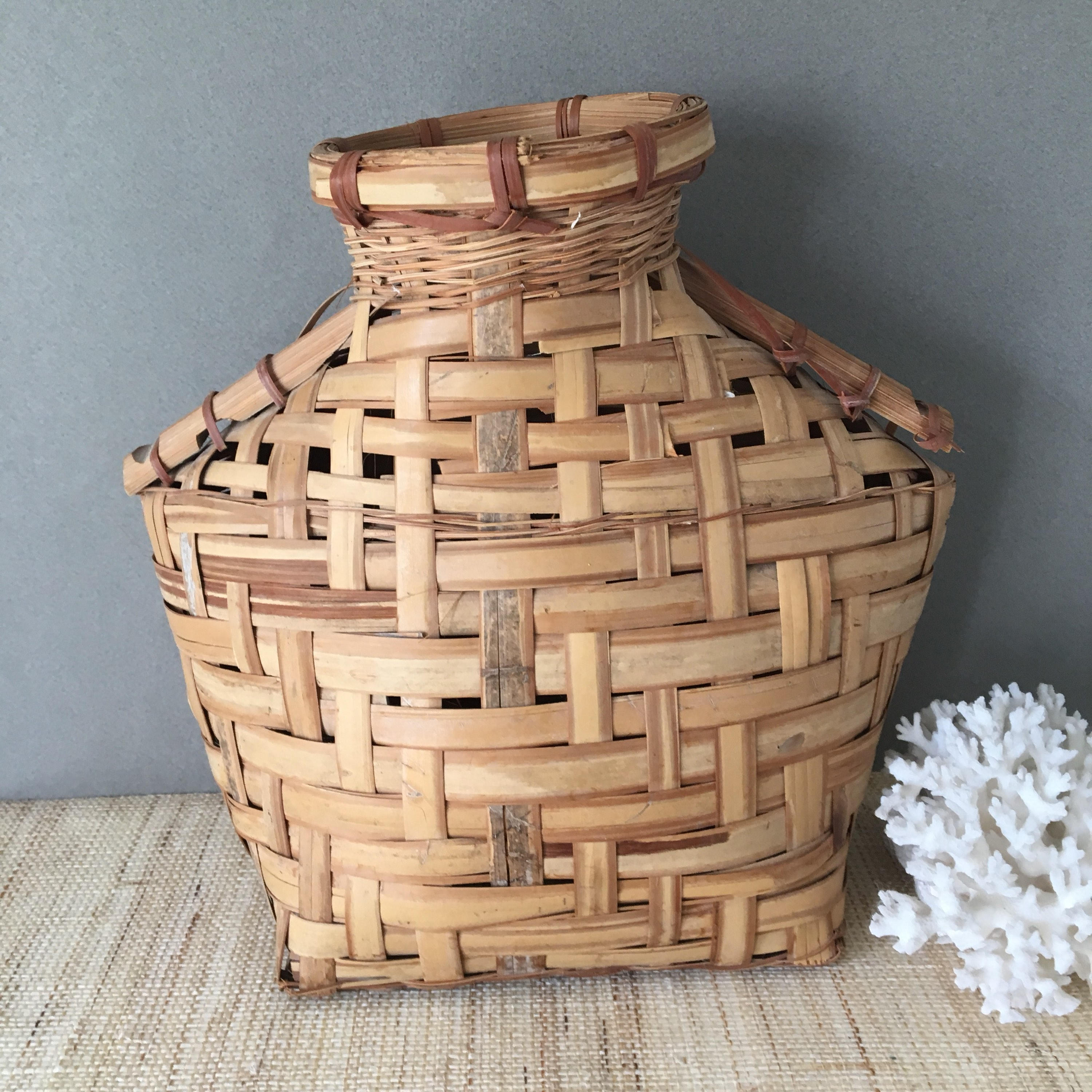 Jug Shaped Basket Basket Vase Woven Jug Woven Vase