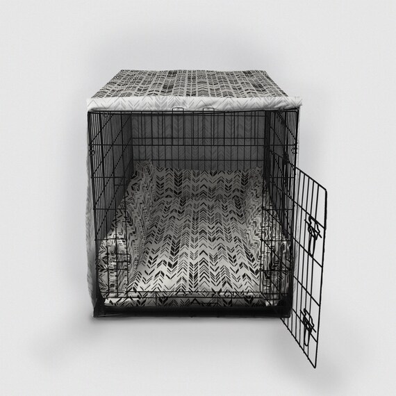 Mud Cloth Pattern Dog Crate Cover With Crate Pillows And Crate Etsy