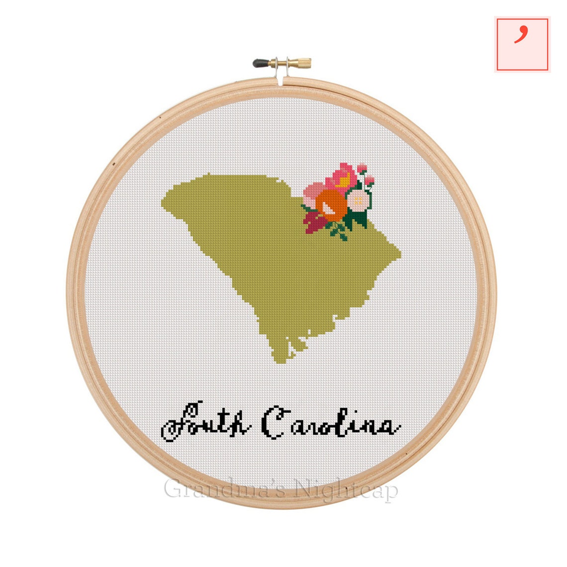 South Carolina Cross Stitch Pattern Modern Cross Stitch Etsy