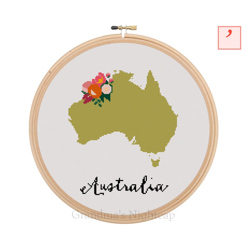 Australia Cross Stitch Pattern Modern Cross Stitch Pattern Etsy