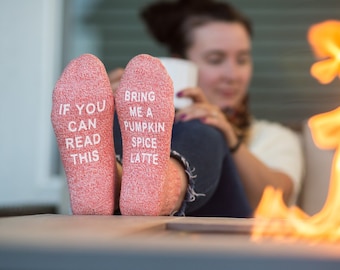 Pumpkin Spice Latte, PSL, Mothers Day Gift, Wine socks, Novelty Socks, funny socks, custom socks, Gift for her, gift for mom