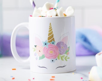 Kids hot cocoa Valentines Mug, Personalized hot chocolate mug, Personalized Valentine gift for kids,  hot chocolate mug, Unicorn