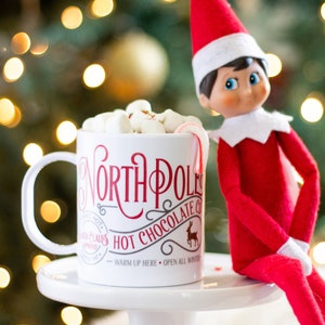 Kids hot cocoa Christmas mug, Personalized hot chocolate mug, Personalized Christmas gift for kids, hot chocolate mug, North pole image 3