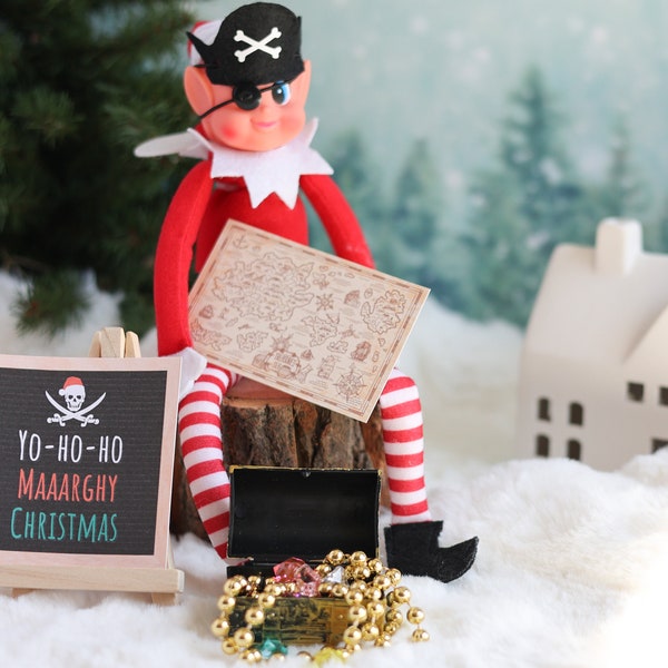 Elf Pirate props, Miniature pirate hat, Elf Props, Kids Christmas traditions, Elf accessories, mini toys for elf, elf mischief, elf clothes