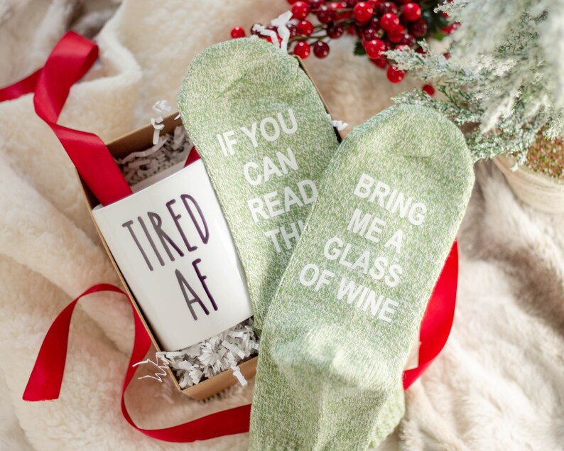 Christmas gift basket Wine socks Novelty Socks funny socks Etsy
