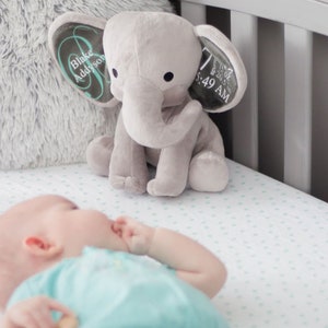 personalized Baby gift, Baby Keepsake, Baby gift, Custom baby plush, Birth Stat Elephant, Baby Shower Gift, Baby Girl Gift, Baby Boy Gift image 7