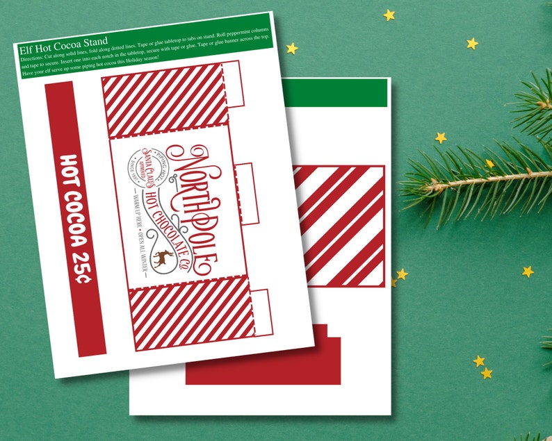 Printable Elf Hot Chocolate Stand: Miniature Cocoa Props, Elf Kit (Digital Download) image 2