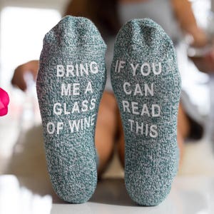 Wine Socks, Gift for mom, gift for her, Personalized socks, Wife birthday, Women gift idea, best friend Gift image 4