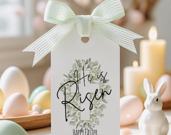He is Risen Easter Gift Tag, Printable Easter Tag, Sunday School Craft, Class Easter Tag, Easter gift tag
