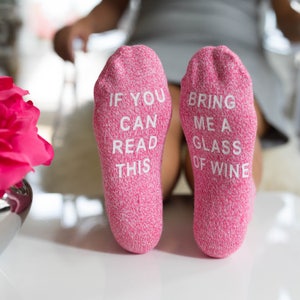 Wine Socks, Gift for mom, gift for her, Personalized socks, Wife birthday, Women gift idea, best friend Gift image 3