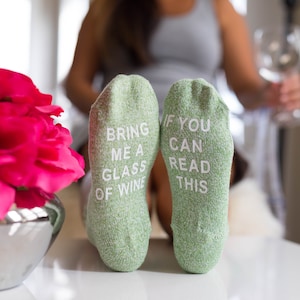 Wine Socks, Gift for mom, gift for her, Personalized socks, Wife birthday, Women gift idea, best friend Gift image 6