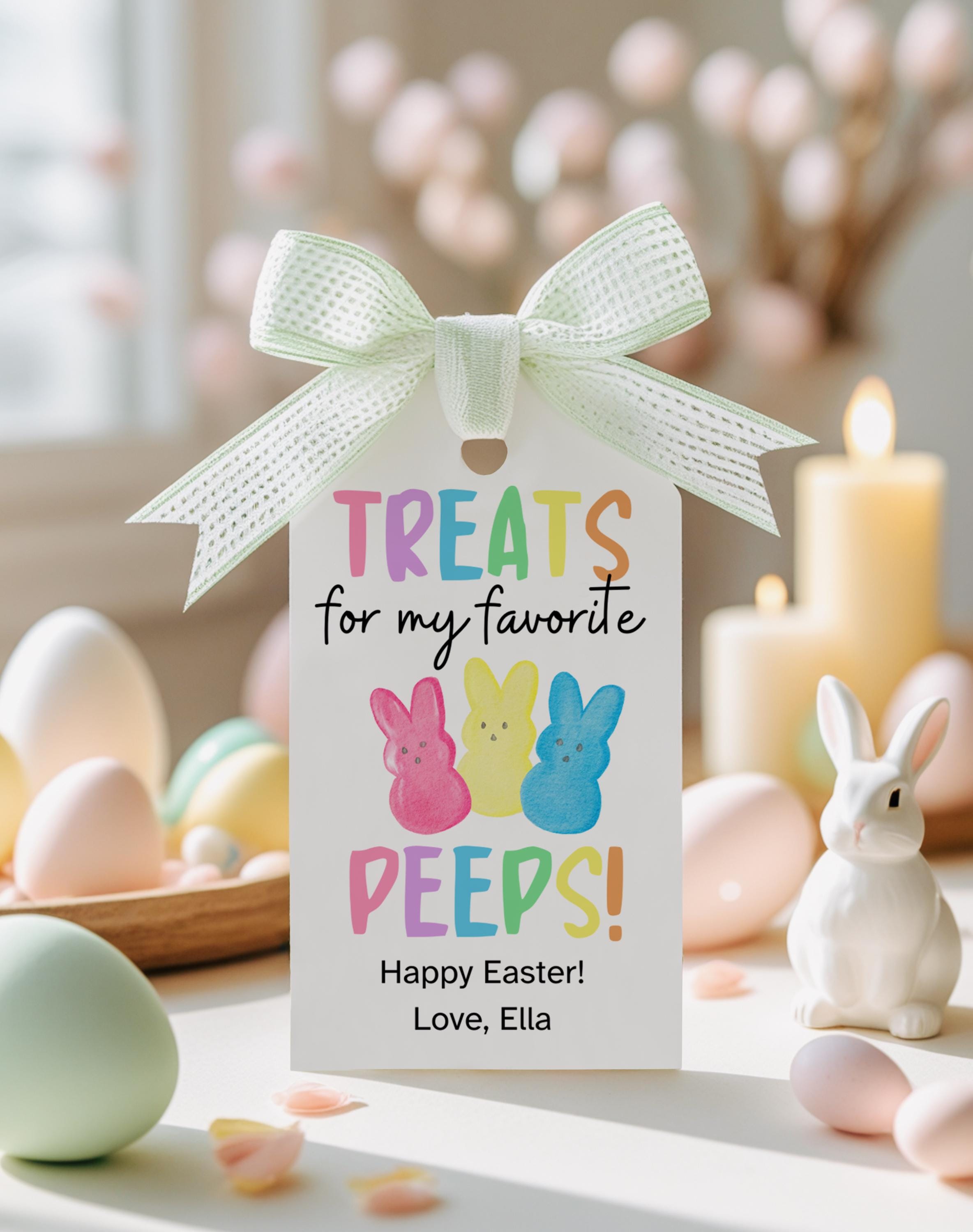 Printable Easter Gift Tags: "Treats for my Peeps" - DIY Canva Template (Digital Download)