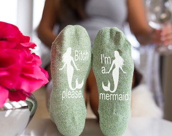 Mermaid Socks, Mothers Day Gift, Mother's Day Gift, Wine socks, Novelty Socks, funny socks, custom socks, Gift for her, gift for mom