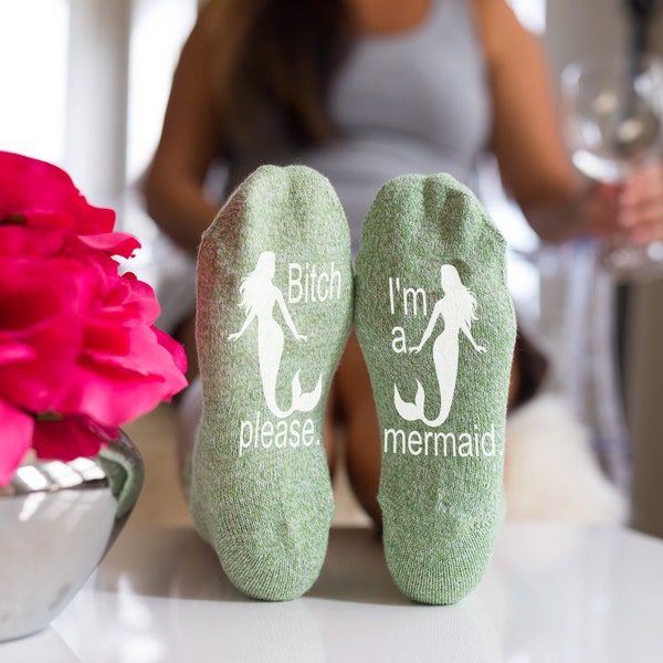 Mermaid Socks, Mothers Day Gift, Mother's Day Gift, Wine socks, Novelty Socks, funny socks, custom socks, Gift for her, gift for mom