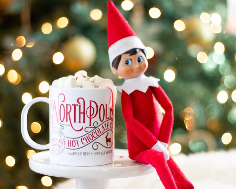 Kids hot cocoa Christmas mug, Personalized hot chocolate mug, Personalized Christmas gift for kids, hot chocolate mug, North pole image 3