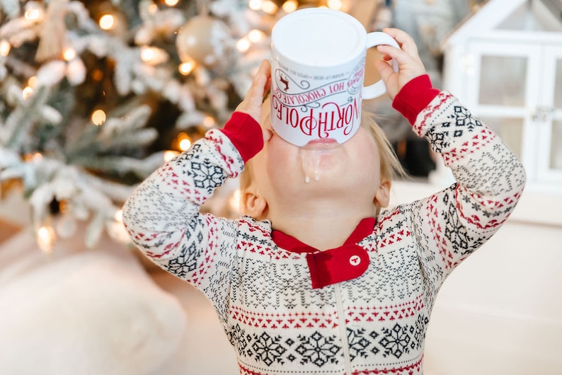 Kids hot cocoa Christmas mug, Personalized hot chocolate mug, Personalized Christmas gift for kids, hot chocolate mug, North pole image 6