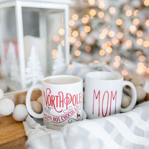 Kids hot cocoa Christmas mug, Personalized hot chocolate mug, Personalized Christmas gift for kids,  hot chocolate mug, North pole