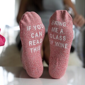 Wine Socks, Gift for mom, gift for her, Personalized socks, Wife birthday, Women gift idea, best friend Gift image 5