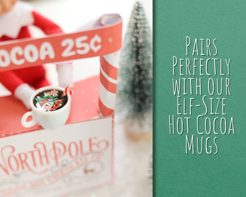 Printable Elf Hot Chocolate Stand: Miniature Cocoa Props, Elf Kit (Digital Download) image 6