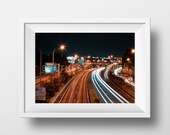 Small Sizes - DIRECTION - Photography, Exposure, Lights, Print, Art, Design, Road, City, Night, Sky, Lines, Gift, Present, Synthesis