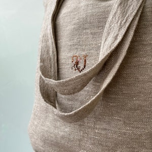Personalized Linen Tote Bag, personalized tote bag, Canvas tote Bag, reusable grocery bag, personalized gifts for women - initial / monogram